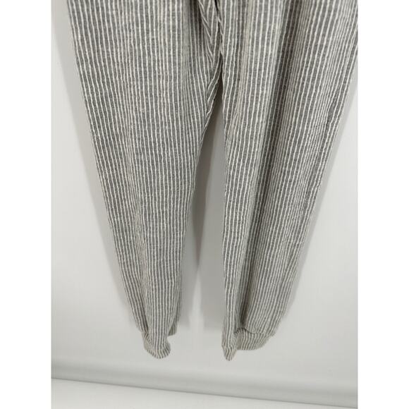 Caution To The Wind Grey White Striped Drawstring Jumpsuit Women's Size Small S - Picture 3 of 7